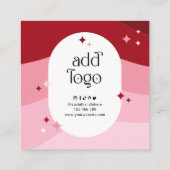 レトロピンク美しいサロンスパロゴギフトカード券 スクエア名刺 (裏面)