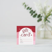 レトロピンク美しいサロンスパロゴギフトカード券 スクエア名刺 (スタンド正面)