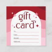 レトロピンク美しいサロンスパロゴギフトカード券 スクエア名刺 (正面)