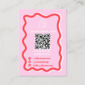 レトロピンク赤い曲線斜線ジュエリー表示 名刺 (裏面)