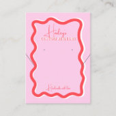 レトロピンク赤い曲線斜線ジュエリー表示 名刺 (正面)