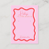 レトロピンク赤い曲線斜線ジュエリー表示 名刺 (正面)