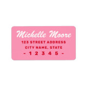 レトロピンク赤はっきりした差出人住所 ラベル (正面)