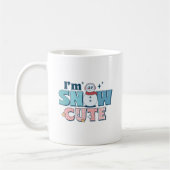 レトロピンク雪かわいい冬の雪だるま コーヒーマグカップ (左)