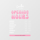 レトロピンク おしゃれなビューティーサロン ショップ営業時間 ウィンドウサイン (シート)