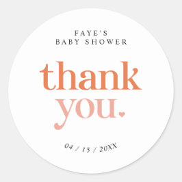 レトロピンク |お気に入りの赤ちゃんシャワー ラウンドシール