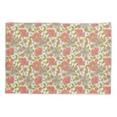 レトロピンク&アクアフローラ パーソナライズされた 枕カバー (裏面)