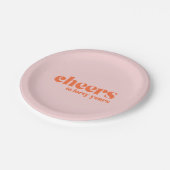 レトロピンク&アプリコット40歳の誕生日応援 ペーパープレート (アングル)