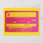 レトロピンク&イエローカセットテープ ポストカード (正面)