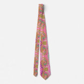 レトロピンク、イエロー、マゼンタの抽象芸術Groovy Art ネクタイ (裏面)