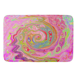 レトロピンク、イエロー、マゼンタの抽象芸術Groovy Art バスマット