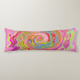 レトロピンク、イエロー、マゼンタの抽象芸術Groovy Art ボディピロー