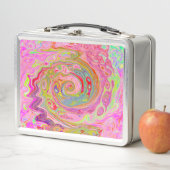 レトロピンク、イエロー、マゼンタの抽象芸術Groovy Art メタルランチボックス (インサイチュ)