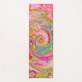 レトロピンク、イエロー、マゼンタの抽象芸術Groovy Art ヨガマット (正面)