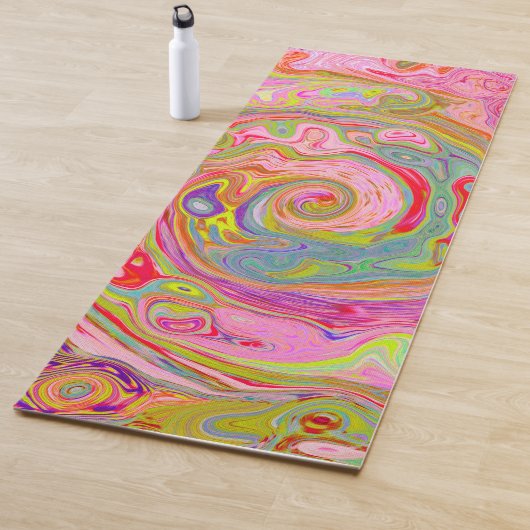 レトロピンク、イエロー、マゼンタの抽象芸術Groovy Art ヨガマット (インサイチュ)