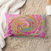 レトロピンク、イエロー、マゼンタの抽象芸術Groovy Art ランバークッション (ブランケット)