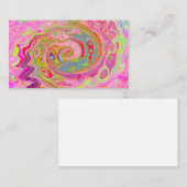 レトロピンク、イエロー、マゼンタの抽象芸術Groovy Art 名刺 (正面/裏面)