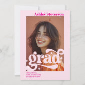 **レトロピンク グルーヴィー** 2枚 卒業パーティー 招待状 (裏面)