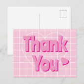レトロピンク サンキュー ポストカード (正面/裏面)