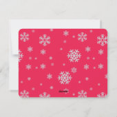 レトロピンク&ブラックタイポグラフィメリークリスマスツリー シーズンカード (裏面)