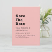 レトロピンク&ブラック日付カードを保存 セーブザデート (スタンド正面)