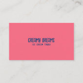 レトロピンク&ブルーアイスクリームトラックinモーション 名刺 (裏面)