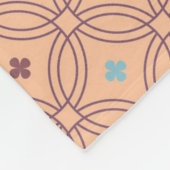 レトロピンク&ブルー連動幾何学模様 フリースブランケット (角)