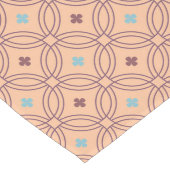 レトロピンク&ブルー連動幾何学模様 ロングテーブルランナー (コーナー)