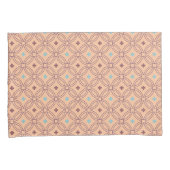 レトロピンク&ブルー連動幾何学模様 枕カバー (正面右)