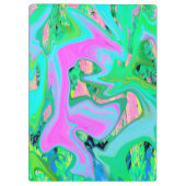 レトロピンク&ライトブルー紫陽花のリキッドアート クリップボード (裏面)