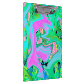 レトロピンク&ライトブルー紫陽花のリキッドアート クリップボード (右)