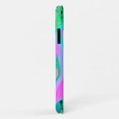 レトロピンク&ライトブルー紫陽花のリキッドアート Case-Mate iPhoneケース (裏面/右)