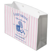 レトロピンク ラストスウィングビフォアザリング テニス バック ラージペーパーバッグ (裏面アングル)