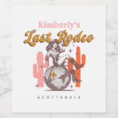 レトロピンク ラストロデオカウガールバチェロレッテパーティー ワインラベル (シングルラベル)