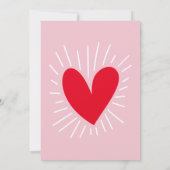 レトロピンク&レッドウェー誕生日招待状 招待状 (裏面)