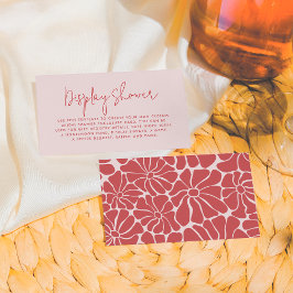 レトロピンク&レッドグルーヴィーブライダルブランチ エンクロージャーカード