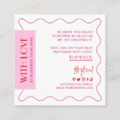 レトロピンク&レッドトレンディービジネスロゴ エンクロージャーカード (裏面)