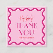 レトロピンク&レッドトレンディービジネスロゴ エンクロージャーカード (正面)