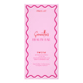 レトロピンク&レッドメイクアップアーティスト美しい価格表 ラックカード