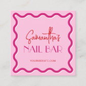 レトロピンク&レッドモダンラッシュサロンメイクアップアーティスト ロイヤリティカード (正面)