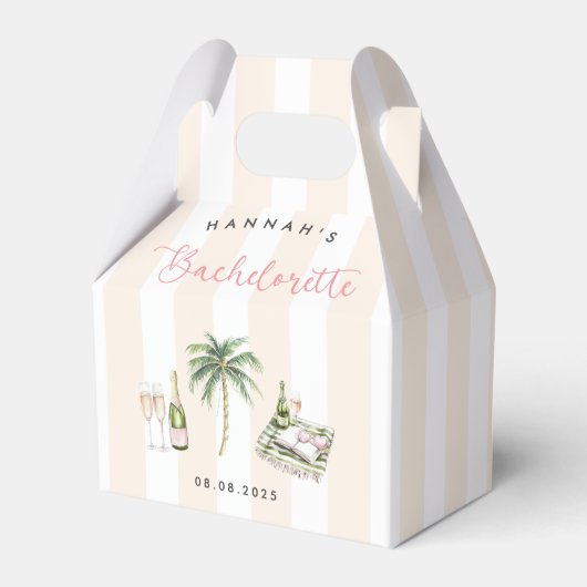 レトロピンク ワインカントリー 花嫁の最後の週末 フェイバーボックス (正面サイド)