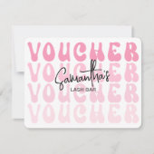 レトロピンクGroovyトレンディー美しいサロンギフト券 カード (正面)