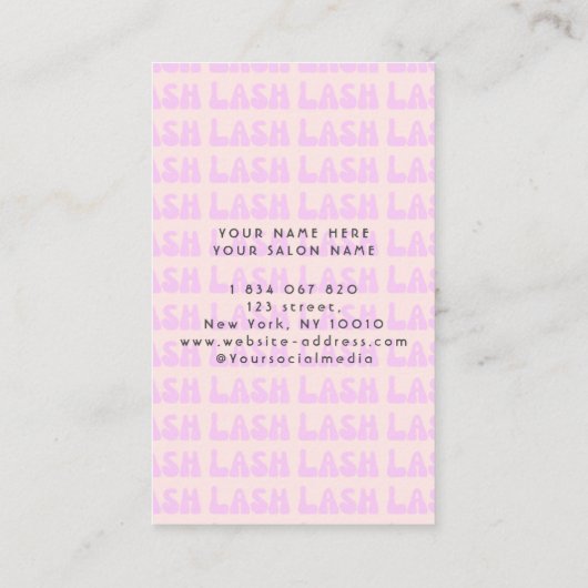 レトロピンクGroovy Lashes名刺 名刺 (裏面)