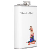 レトロピンナップトロピカルティキビーチガールホワイトお尻 フラスク (右)