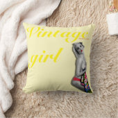 レトロピンナップヴィンテージグラマーガール クッション (ブランケット)