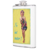 レトロピンナップヴィンテージチーズケークガールホワイトお尻 フラスク (左)