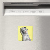 レトロピンナップヴィンテージブロンドグラモールガールイエロー マグネット (インサイチュ (食洗機))