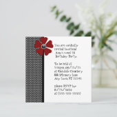 レトロピンナップ水玉模様スウィート16誕生日 招待状 (スタンド正面)