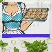 レトロピンナップ賛美ハート キッチンタオル (折り畳み)