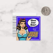 レトロピンナップ賛美ハート ノートカード (正面/裏面インサイチュ)